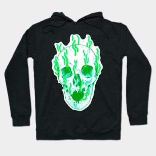 green fire skull Hoodie